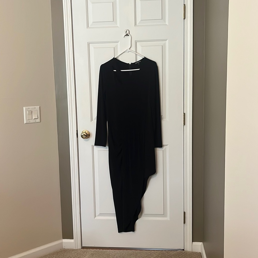 Stunning Long Asymmetrical Black Dress